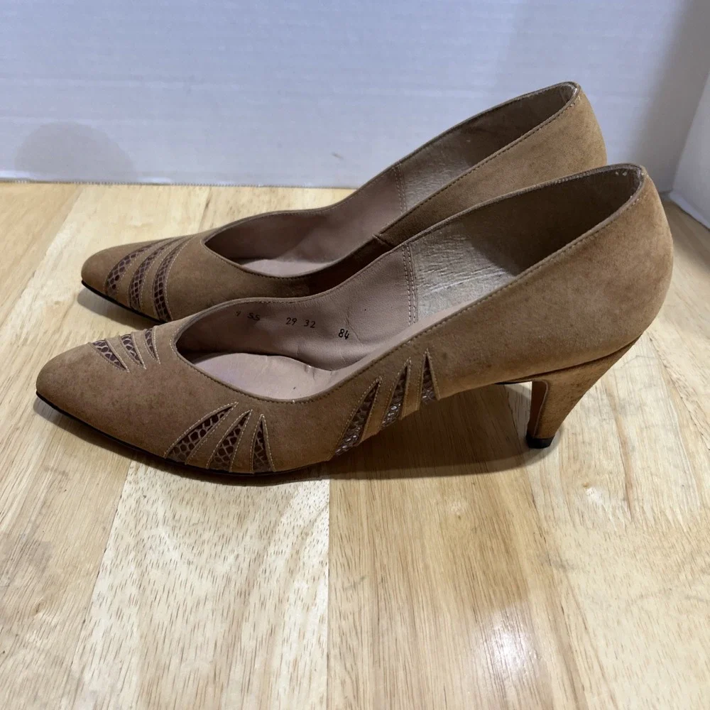 D'Antonio New York Tortoise Shell‎ & Velvet Bow Heels 9 SS